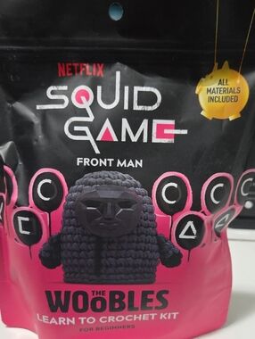 Netflix Squid Game Woobles Front Man Crochet Kit — Black & Pink